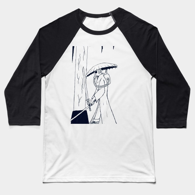 Post Apocalyptic Samurai Baseball T-Shirt by Soundtrack Alley